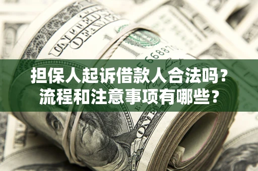 武汉担保人起诉借款人合法吗？流程和注意事项有哪些？