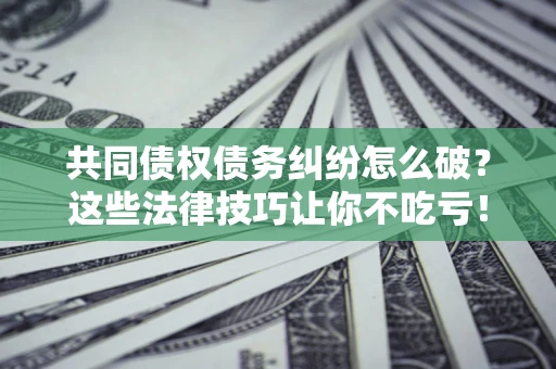 武汉共同债权债务纠纷怎么破？这些法律技巧让你不吃亏！