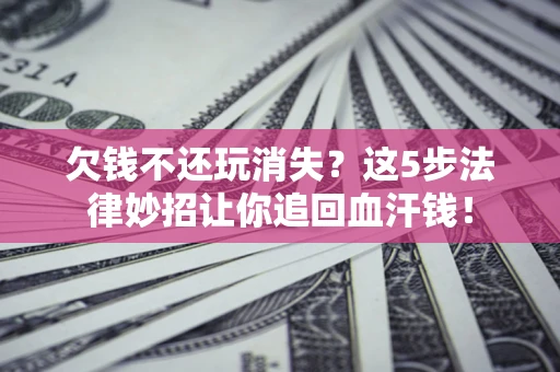 武汉欠钱不还玩消失？这5步法律妙招让你追回血汗钱！