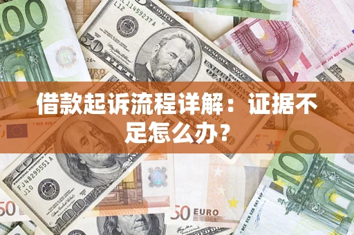 武汉借款起诉流程详解：证据不足怎么办？
