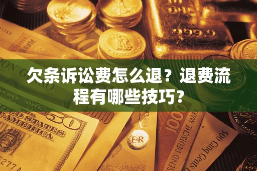 武汉欠条诉讼费怎么退？退费流程有哪些技巧？