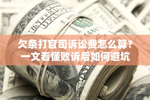 武汉欠条打官司诉讼费怎么算？一文看懂败诉后如何避坑