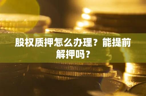 武汉股权质押怎么办理？能提前解押吗？